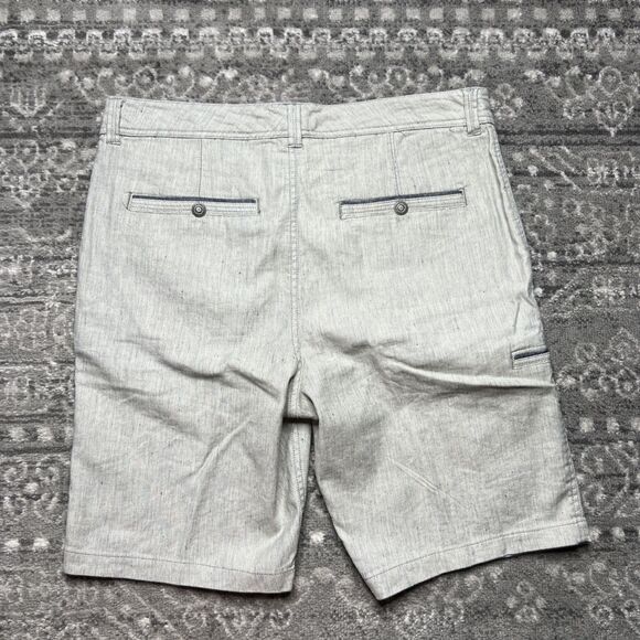 Carbon 2 Cobalt NWT Cargo Linen Blend Shorts Mens 34 Blue Mid Rise Stretch - Picture 7 of 9